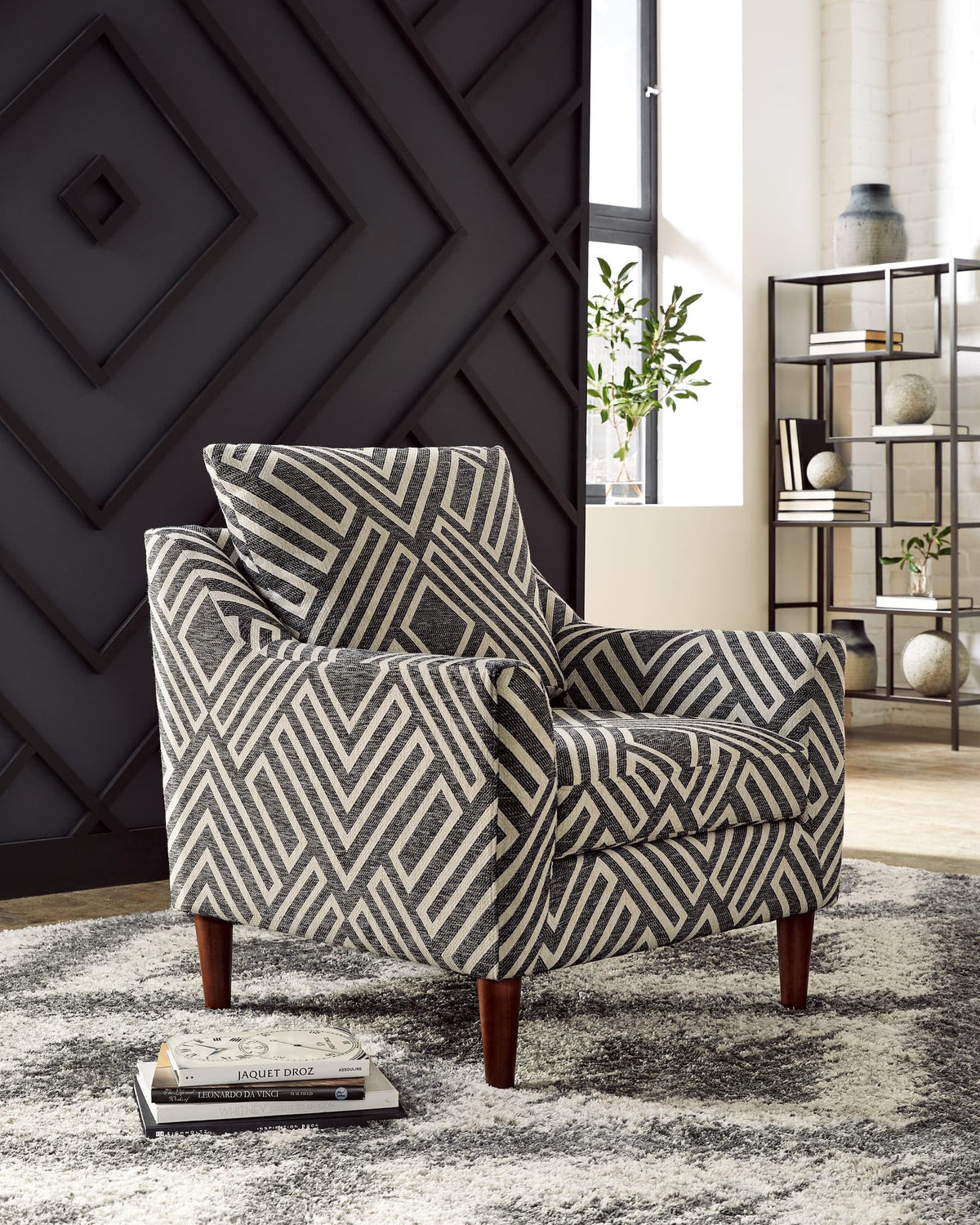 Morrilton Next-Gen Nuvella Natural Charcoal Accent Chair front view