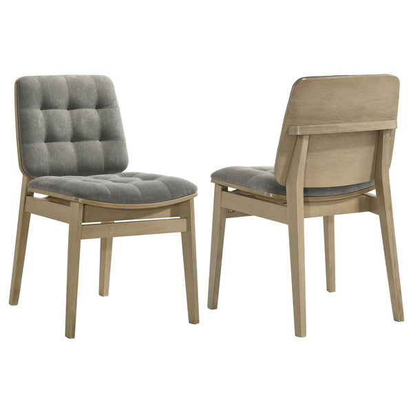 Redbridge velvet upholstered side chair angled side view