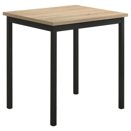Garza rectangular dining table greige oak top front view
