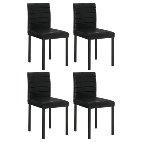 Garza upholstered black dining side chair front angle