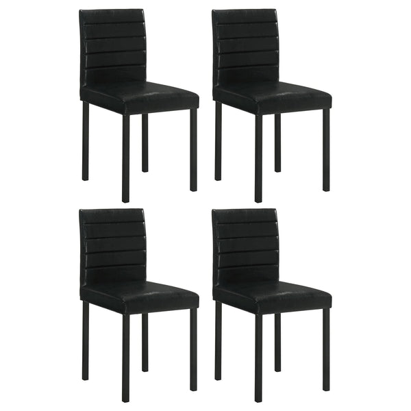 Garza upholstered black dining side chair front angle