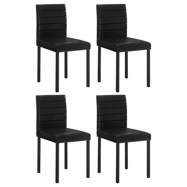 Garza upholstered black dining side chair front angle