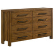 Adderley 8-drawer warm brown bedroom dresser front view