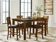 Ralene medium brown counter height dining table and 4 barstools - front view