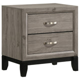Watson 2-drawer nightstand in light taupe, front view