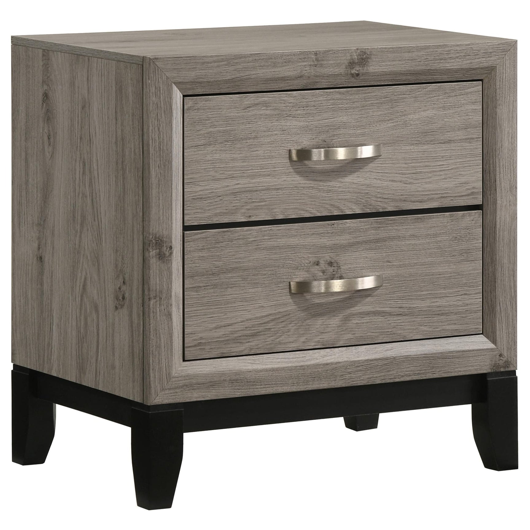 Watson 2-drawer nightstand in light taupe, front view