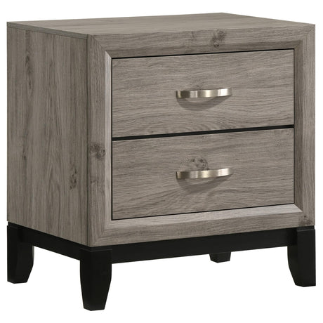 Watson 2-drawer nightstand in light taupe, front view