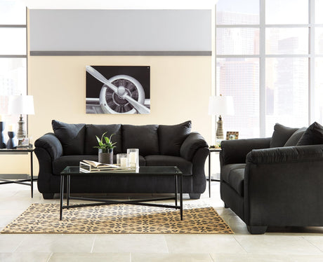 Darcy Black Sofa and Loveseat set main view