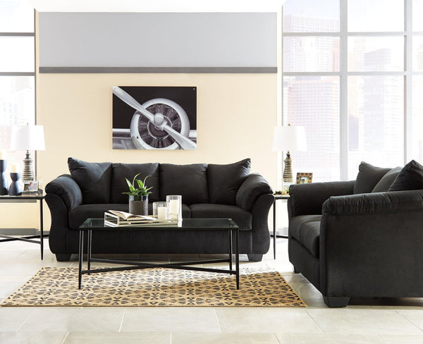 Darcy Black Sofa and Loveseat set main view