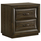 Atlas Dark Oak 2-drawer bedroom nightstand front