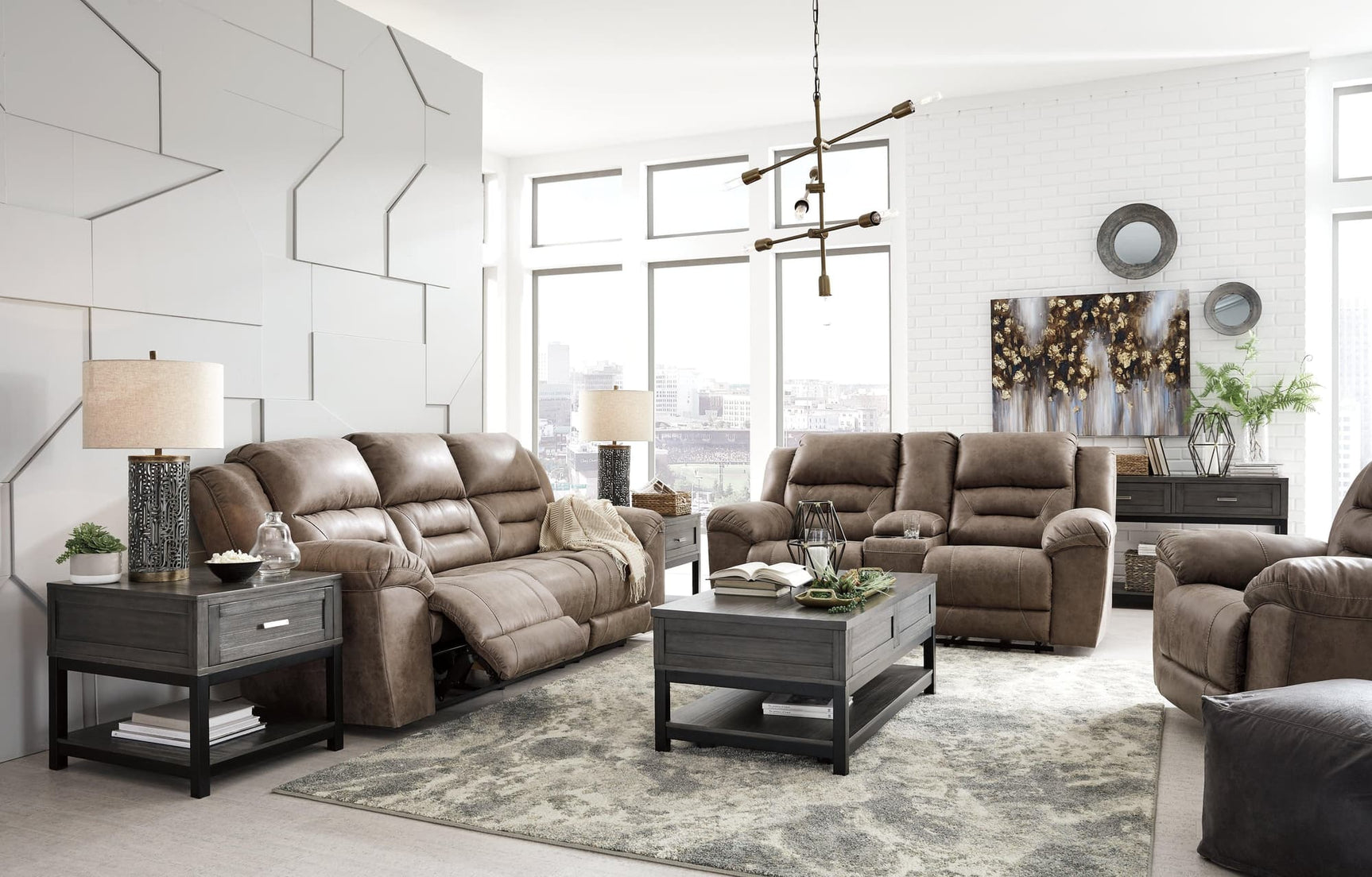 Stoneland Fossil reclining sofa front view