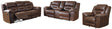 Stoneland Chocolate Reclining Sofa front view