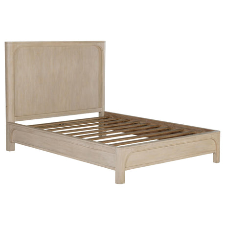 Solano 56-inch Queen Panel Bed front view weathered mango finish