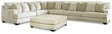 main view of Rawcliffe Parchment 4-Piece Sectional Sofa with Ottoman sectional sofa