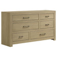 Hendricks dresser six drawers angled front view