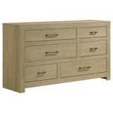 Hendricks dresser six drawers angled front view