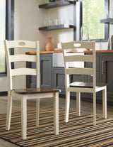 Woodanville Cream and Brown Dining Chair front view