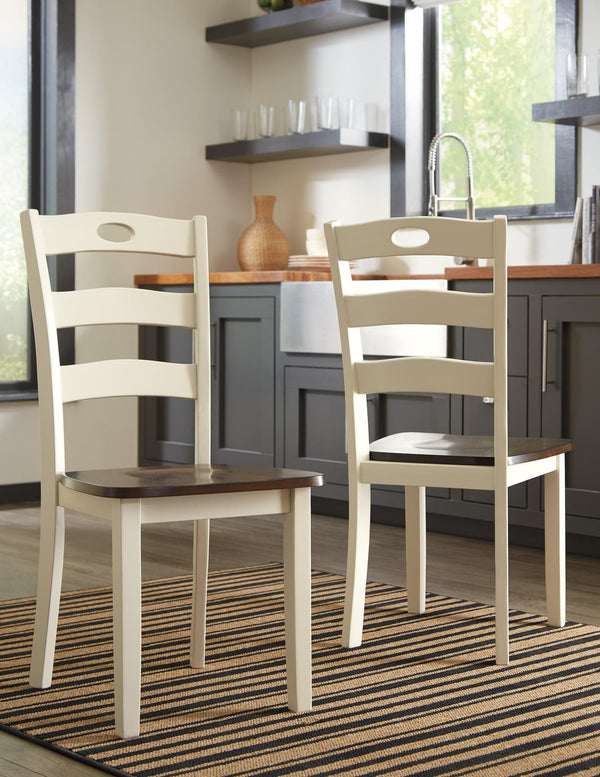 Woodanville Cream and Brown Dining Chair front view