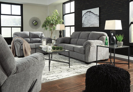 Allmaxx Pewter reclining sofa set front view
