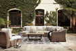 Beachcroft Beige 5-Piece Outdoor Sectional with Coffee Table front view