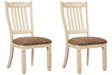 Bolanburg Two-Tone 2-Piece Dining Room Chair with antique white finish front angle