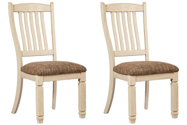 Bolanburg Two-Tone 2-Piece Dining Room Chair with antique white finish front angle