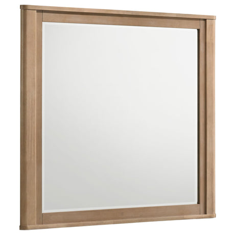 Leanne dresser mirror in light oak angled view