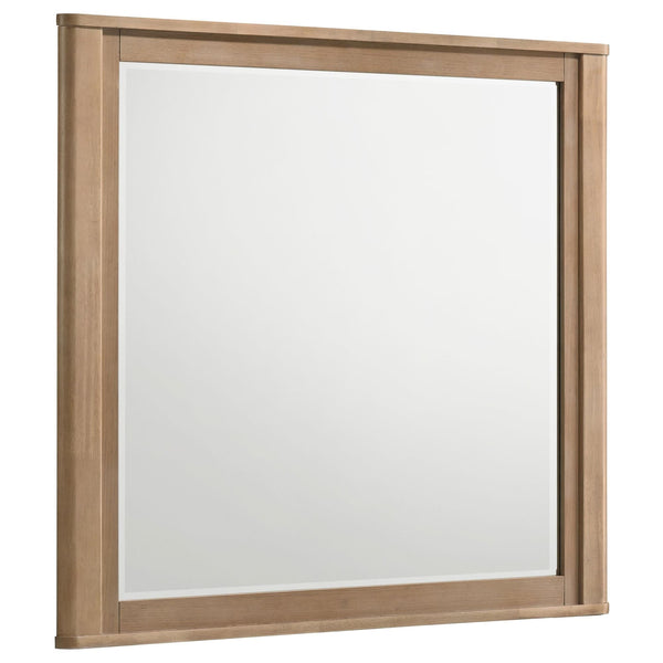 Leanne dresser mirror in light oak angled view