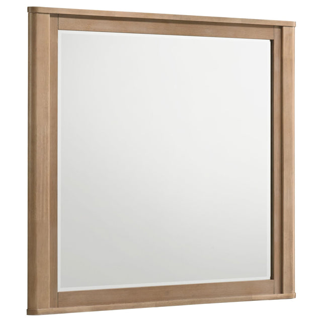 Leanne dresser mirror in light oak angled view