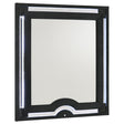 Ravenne Black Velvet Upholstered LED Dresser Mirror front view