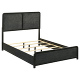 Cavelle 51-inch upholstered full panel bed in black, front view