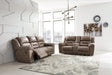 Stoneland Fossil reclining sofa and loveseat set front view