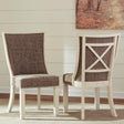 Bolanburg two-tone 2-piece dining chairs with scoop backs and lattice detail