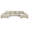 Cannella U-Shaped Double Chaise Upholstered Sectional Sofa beige main view