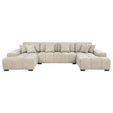 Cannella U-Shaped Double Chaise Upholstered Sectional Sofa beige main view