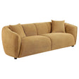 Aleisha mustard yellow chenille upholstered sofa front view