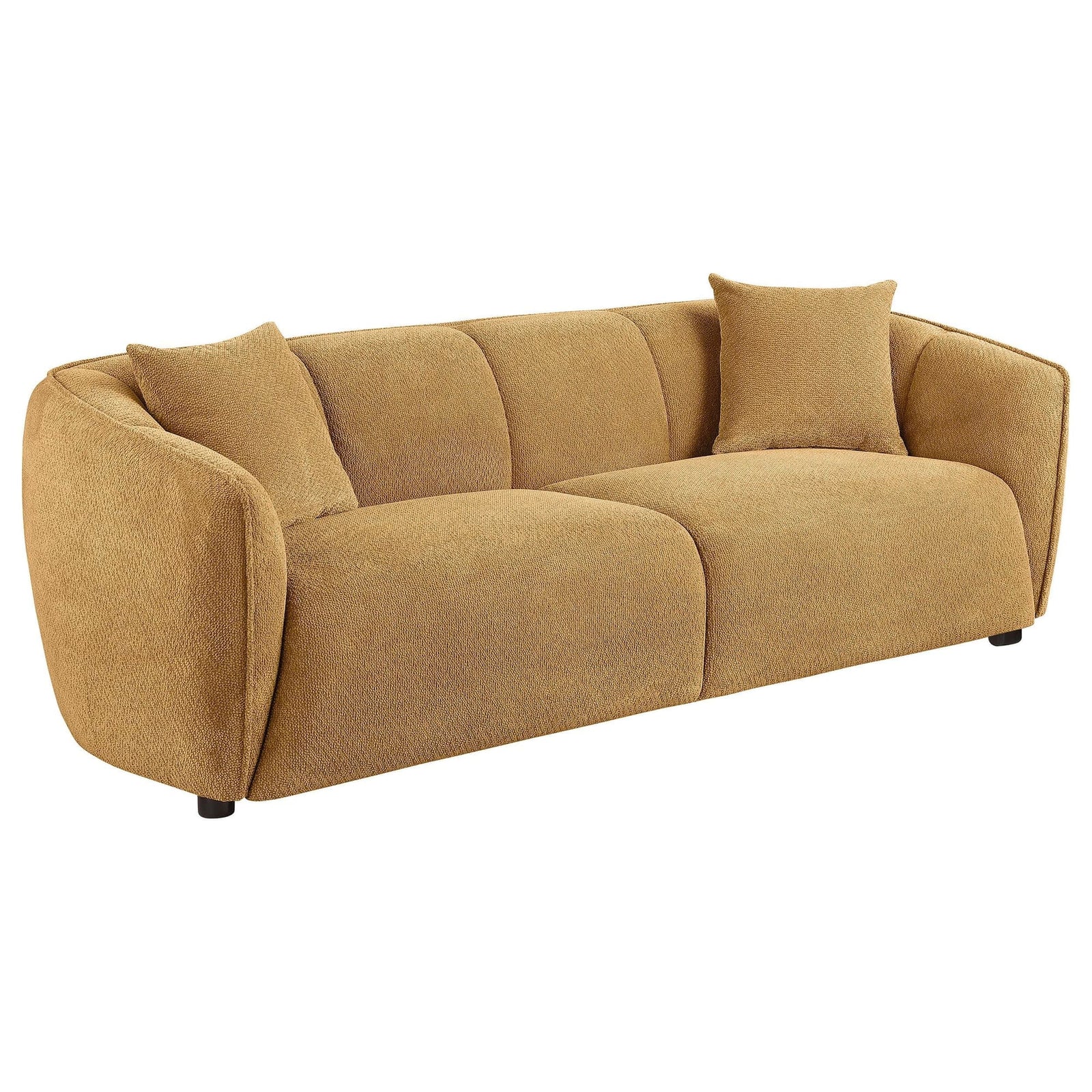 Aleisha mustard yellow chenille upholstered sofa front view