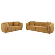Aleisha 2-piece chenille upholstered sofa set mustard yellow main view