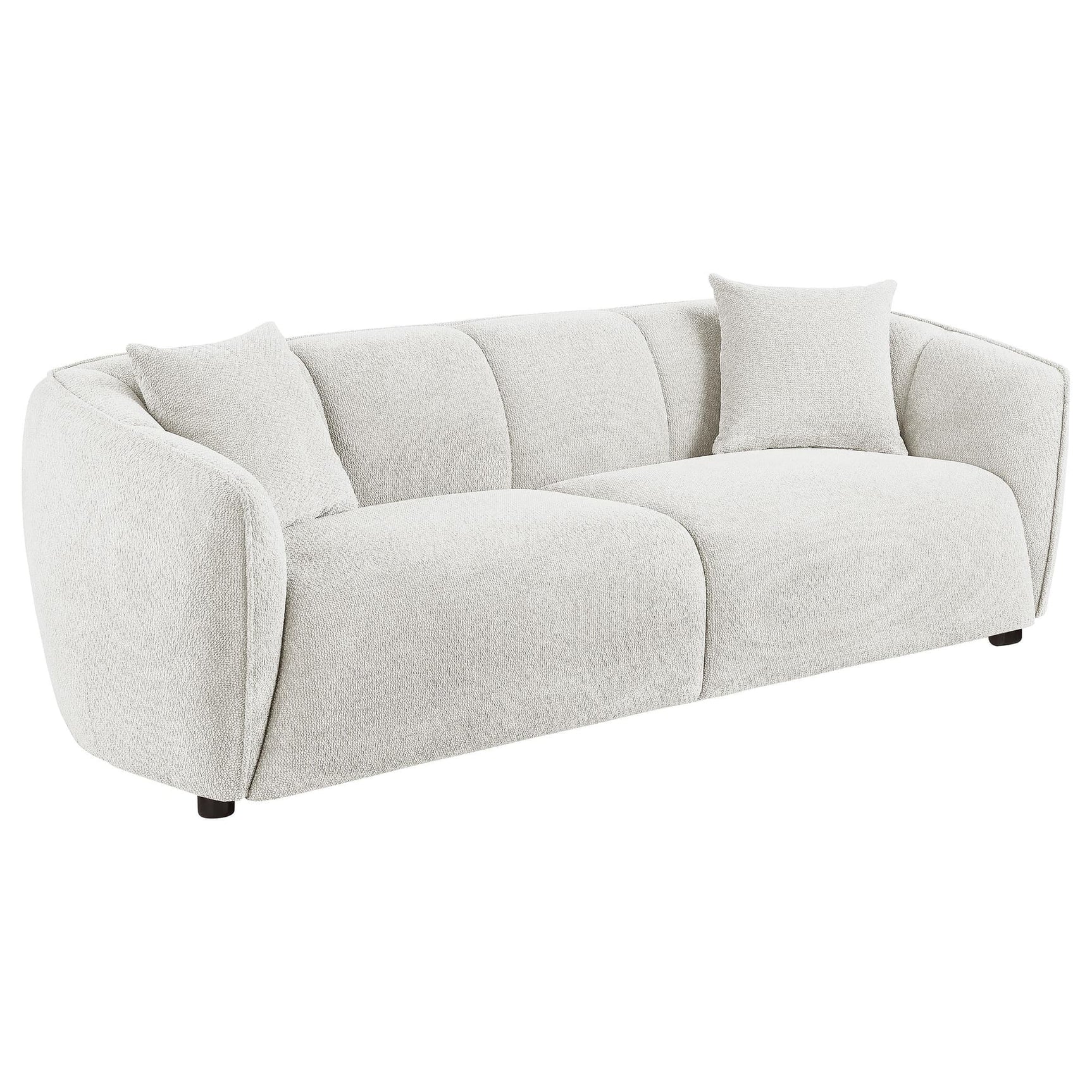 Aleisha Ivory Chenille Upholstered Sofa main view
