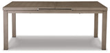 Beach Front Beige Aluminum Outdoor Dining Table front angle