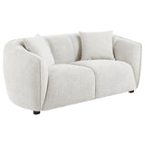 Aleisha Ivory Chenille Upholstered Loveseat front view