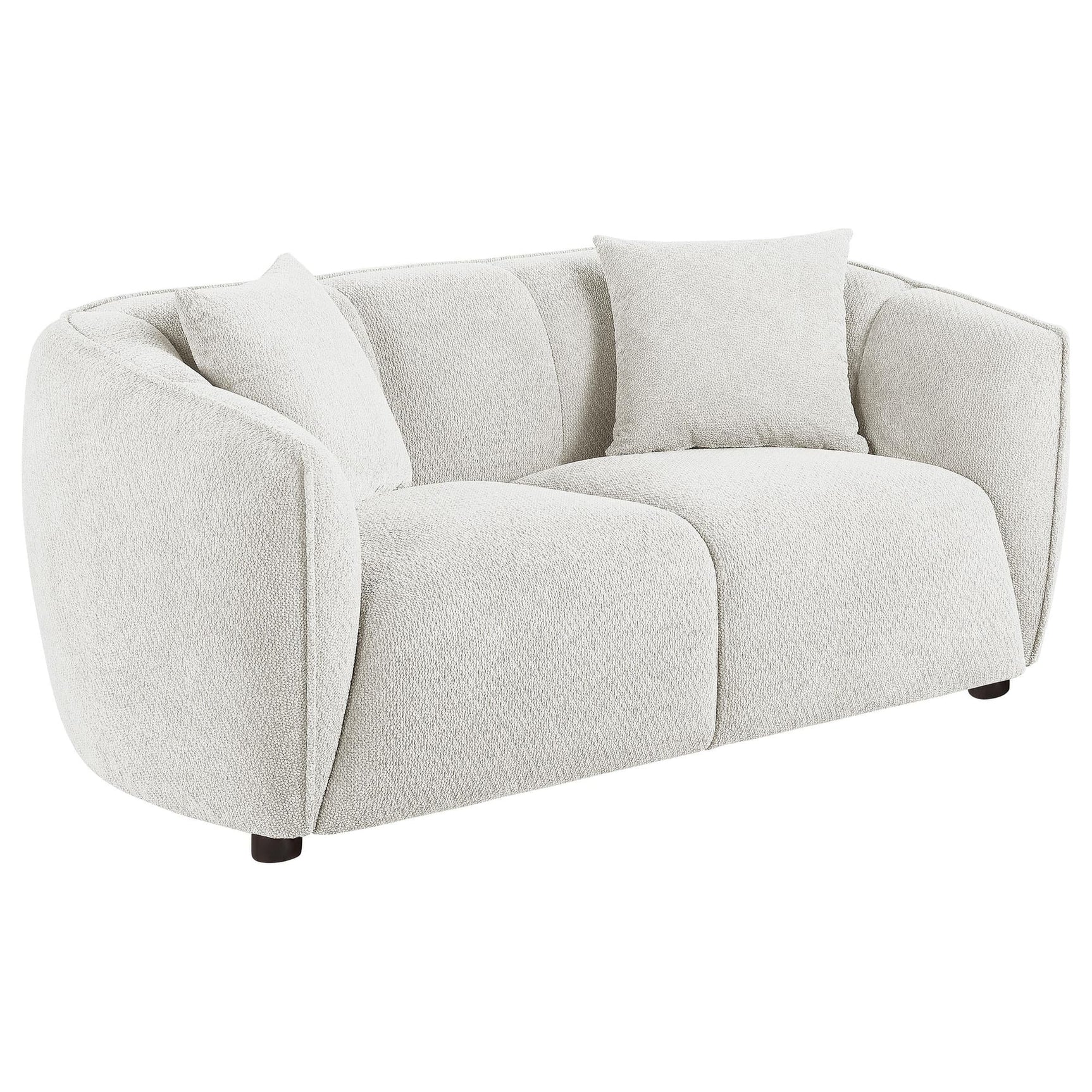 Aleisha Ivory Chenille Upholstered Loveseat front view