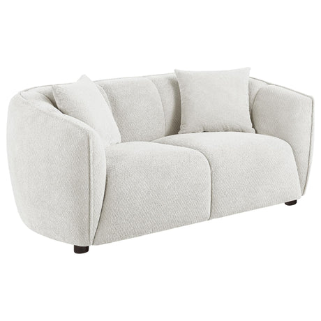 Aleisha Ivory Chenille Upholstered Loveseat front view