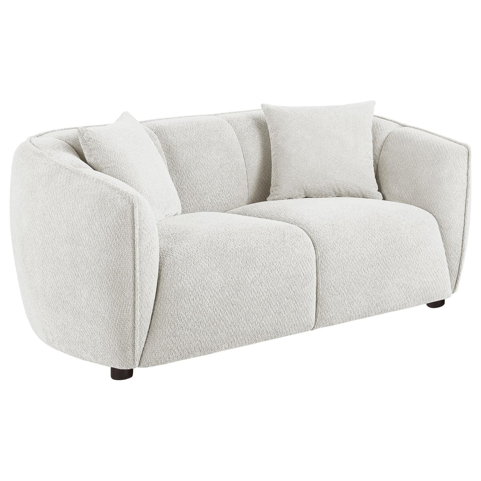 Aleisha Ivory Chenille Upholstered Loveseat front view