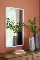 Brocky White Metal Accent Mirror front angle