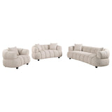 Whitney Contemporary Channel Tufted Boucle Upholstered Sofa Set main view