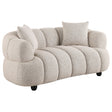 Whitney Contemporary Channel Tufted Boucle Upholstered Loveseat front view