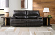 Mountainous Eclipse Leather Power Reclining Sofa front view