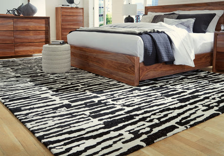 Bramshaw black ivory extra large rug full view
