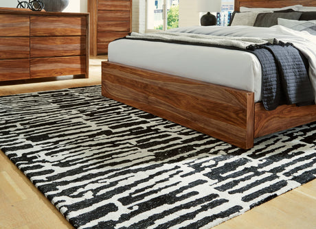 Bramshaw Black and Ivory Large Rug front view